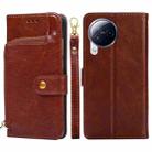 For Xiaomi Civi 3 5G Zipper Bag Leather Phone Case(Brown) - 1