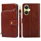 For OnePlus Nord CE 3 Lite 5G Zipper Bag Leather Phone Case(Brown) - 1