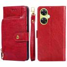 For OnePlus Nord CE 3 Lite 5G Zipper Bag Leather Phone Case(Red) - 1