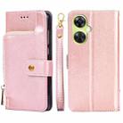 For OnePlus Nord CE 3 Lite 5G Zipper Bag Leather Phone Case(Rose Gold) - 1