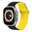 For Apple Watch Ultra 49mm Loop Magnetic Silicone Watch Band(Black Yellow) - 1