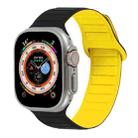 For Apple Watch 8 45mm  Loop Magnetic Silicone Watch Band(Black Yellow) - 1