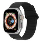 For Apple Watch 8 45mm  Loop Magnetic Silicone Watch Band(Black) - 1