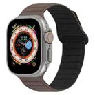 For Apple Watch 8 45mm  Loop Magnetic Silicone Watch Band(Coffee Black) - 1