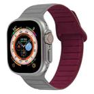 For Apple Watch 7 41mm Loop Magnetic Silicone Watch Band(Grey Wine Red) - 1