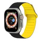 For Apple Watch 7 45mm Loop Magnetic Silicone Watch Band(Black Yellow) - 1