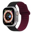 For Apple Watch SE 2022 40mm Loop Magnetic Silicone Watch Band(Black Wine Red) - 1