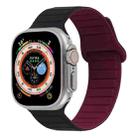 For Apple Watch SE 44mm Loop Magnetic Silicone Watch Band(Black Wine Red) - 1