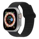 For Apple Watch SE 44mm Loop Magnetic Silicone Watch Band(Black) - 1