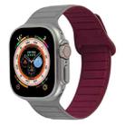 For Apple Watch 6 44mm Loop Magnetic Silicone Watch Band(Grey Wine Red) - 1