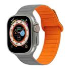 For Apple Watch 2 42mm Loop Magnetic Silicone Watch Band(Grey Orange) - 1