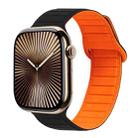 For Apple Watch Series 10 42mm Loop Magnetic Silicone Watch Band(Black Orange) - 1