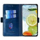 For OPPO A3 Pro 5G India Contrast Color Side Buckle Leather Phone Case(Blue + Grey) - 3