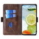 For OPPO A3 Pro 5G India Contrast Color Side Buckle Leather Phone Case(Light Brown + Green) - 3