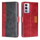 For OPPO A3 Pro 5G India Contrast Color Side Buckle Leather Phone Case(Red + Black) - 1