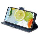 For OPPO A3 5G India Contrast Color Side Buckle Leather Phone Case(Blue + Grey) - 3