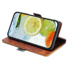For OPPO A3 5G India Contrast Color Side Buckle Leather Phone Case(Dark Brown + Gold) - 3