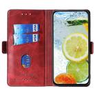 For OPPO A3 5G India Contrast Color Side Buckle Leather Phone Case(Red + Black) - 2