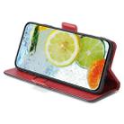 For OPPO A3 5G India Contrast Color Side Buckle Leather Phone Case(Red + Black) - 3