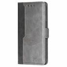 For OPPO A5 Pro 5G Global Contrast Color Side Buckle Leather Phone Case(Black + Grey) - 2