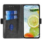 For OPPO A5 Pro 5G Global Contrast Color Side Buckle Leather Phone Case(Black + Grey) - 3