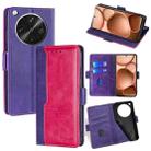 For OPPO Find X8 Ultra 5G Contrast Color Side Buckle Leather Phone Case(Purple + Rose Red) - 1