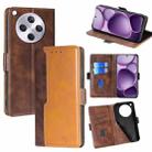 For OPPO Find X8s+ 5G Contrast Color Side Buckle Leather Phone Case(Dark Brown + Gold) - 1