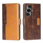 For Huawei nova 11 Pro 4G / 11 Ultra 4G Contrast Color Side Buckle Leather Phone Case(Dark Brown + Gold) - 1