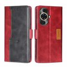 For Huawei nova 11 Pro 4G / 11 Ultra 4G Contrast Color Side Buckle Leather Phone Case(Red + Black) - 1