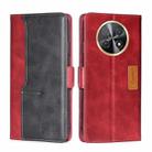 For Huawei Enjoy 60X Contrast Color Side Buckle Leather Phone Case(Red + Black) - 1