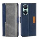 For Huawei Enjoy 60 Pro / nova 11i Contrast Color Side Buckle Leather Phone Case(Blue + Grey) - 1