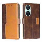 For Huawei Enjoy 60 Pro / nova 11i Contrast Color Side Buckle Leather Phone Case(Dark Brown + Gold) - 1