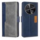 For Huawei nova 12i 4G Contrast Color Side Buckle Leather Phone Case(Blue + Grey) - 1