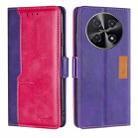 For Huawei nova 12i 4G Contrast Color Side Buckle Leather Phone Case(Purple + Rose Red) - 1