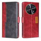 For Huawei nova 12i 4G Contrast Color Side Buckle Leather Phone Case(Red + Black) - 1