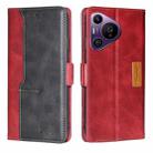 For Huawei Pura 70 Pro / 70 Pro+ 5G Contrast Color Side Buckle Leather Phone Case(Red + Black) - 1