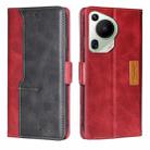 For Huawei Pura 70 Ultra 5G Contrast Color Side Buckle Leather Phone Case(Red + Black) - 1