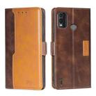 For Nokia G11 Plus Contrast Color Side Buckle Leather Phone Case(Dark Brown + Gold) - 1