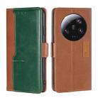 For Xiaomi 13 Ultra 5G Contrast Color Side Buckle Leather Phone Case(深棕+金色) - 1
