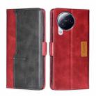 For Xiaomi Civi 3 5G Contrast Color Side Buckle Leather Phone Case(Red + Black) - 1