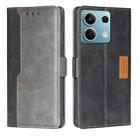 For Xiaomi Redmi Note 13 4G Contrast Color Side Buckle Leather Phone Case(Black + Grey) - 1