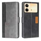 For Xiaomi Redmi Note 13R Pro 5G Contrast Color Side Buckle Leather Phone Case(Black + Grey) - 1