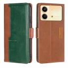 For Xiaomi Redmi Note 13R Pro 5G Contrast Color Side Buckle Leather Phone Case(深棕+金色) - 1