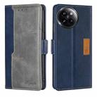 For Xiaomi Civi 4 Pro Contrast Color Side Buckle Leather Phone Case(Blue + Grey) - 1