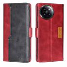 For Xiaomi Civi 4 Pro Contrast Color Side Buckle Leather Phone Case(Red + Black) - 1