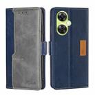 For OnePlus Nord CE 3 Lite 5G Contrast Color Side Buckle Leather Phone Case(Blue + Grey) - 1