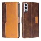 For OnePlus Ace 3V 5G Contrast Color Side Buckle Leather Phone Case(Dark Brown + Gold) - 1