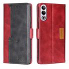 For OnePlus Ace 3V 5G Contrast Color Side Buckle Leather Phone Case(Red + Black) - 1