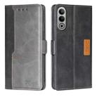 For OnePlus Nord CE4 Contrast Color Side Buckle Leather Phone Case(Black + Grey) - 1