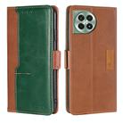 For OnePlus Ace 3 Pro 5G Contrast Color Side Buckle Leather Phone Case(Light Brown + Green) - 1